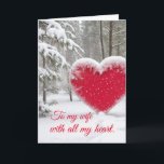 Snowy Christmas Heart Holiday Card<br><div class="desc">When one is in love,  no winter is ever cold.  This image was generated in Leonardo.ai.</div>