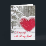 Snowy Christmas Heart Holiday Card<br><div class="desc">When one is in love,  no winter is ever cold.  This image was generated in Leonardo.ai.</div>