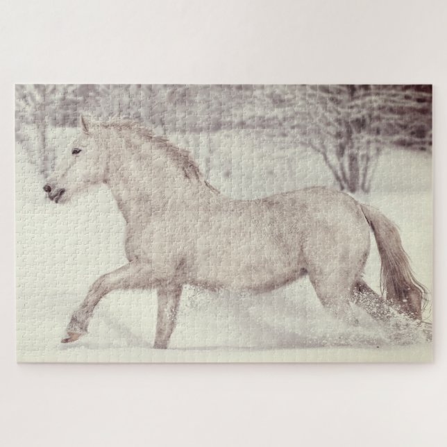 Snowy Christmas Horse  Jigsaw Puzzle (Horizontal)