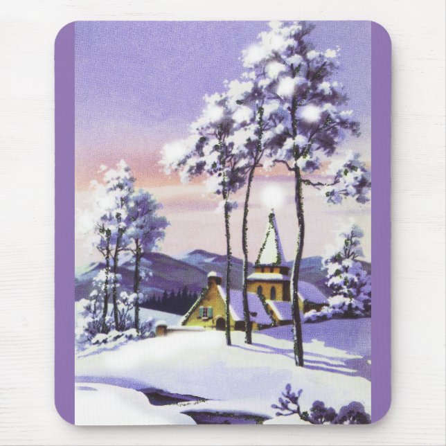 Snowy Christmas Mouse Mat (Front)