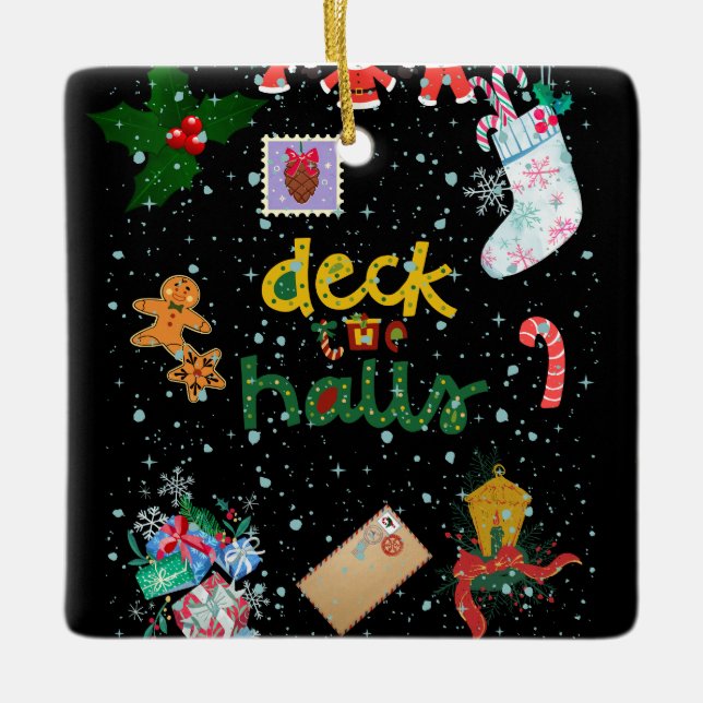 Snowy Christmas Night Ornament  (Front)