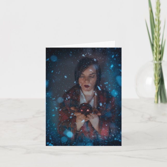 Snowy Christmas Photoshop Art Holiday Card (Front)
