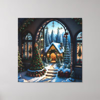 Snowy Christmas Scene Landscape