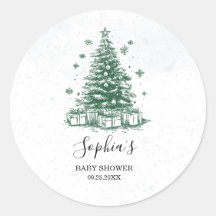 Snowy Christmas Tree Baby Shower