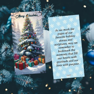 Snowy Christmas Tree Bookmark Holiday Card