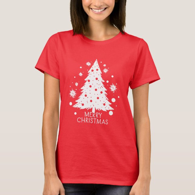 Snowy Christmas Tree T-Shirt (Front)