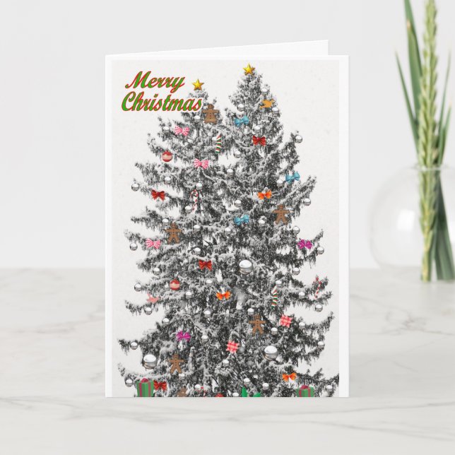Snowy Christmas Trees Card (Front)