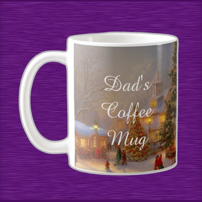 Snowy Christmas Trees In Nostalgic Village Scene Coffee Mug (Creator Uploaded)
