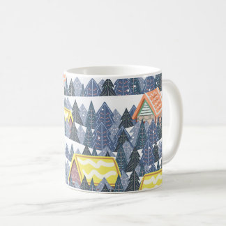 Snowy Christmas Village Pattern Coffee Mug