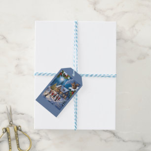 Snowy Christmas Winter Village Gift Tags