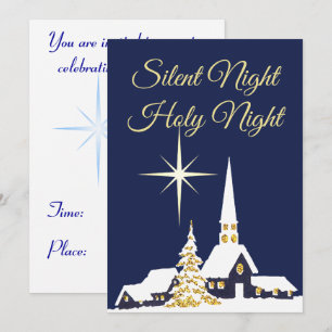 Snowy Church Christmas Party Invitation
