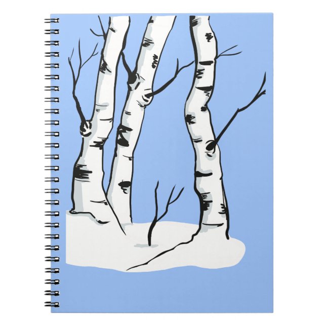 Snowy Colorado Aspen Tree  Notebook (Front)