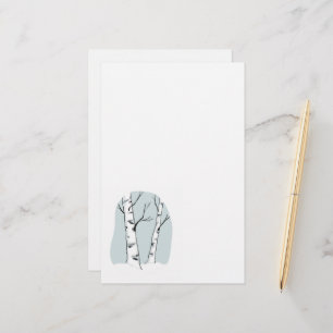Snowy Colorado Aspen Tree Stationery