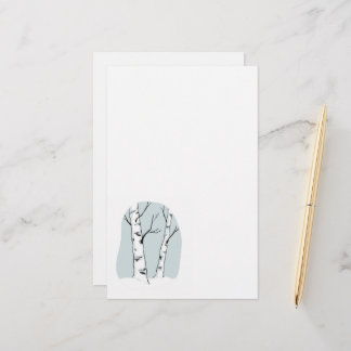 Snowy Colorado Aspen Tree Stationery