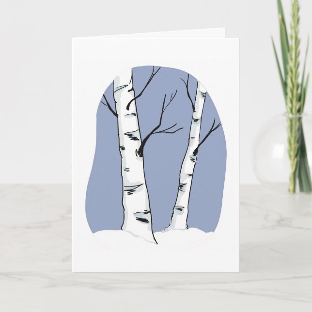 Snowy Colorado Aspens Trees Blank Greeting Card (Front)