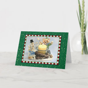 Snowy Corgi Campfire Card