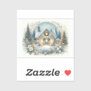 Snowy Cottage Glow Scene