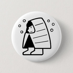 Snowy country 6 cm round badge