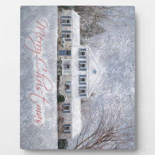 Snowy Country Rural Christmas Holiday Greeting Plaque