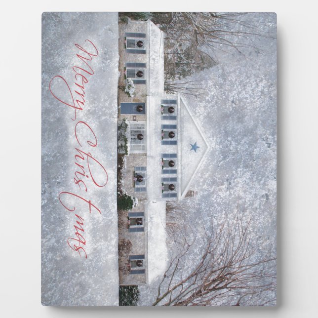 Snowy Country Rural Christmas Holiday Greeting Plaque (Front)