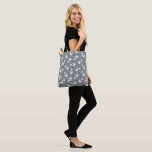 Snowy cute snow polar bear pattern tote bag