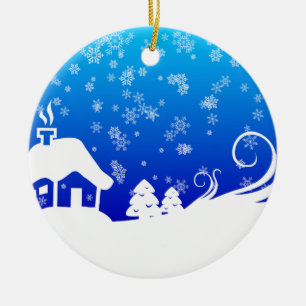 Snowy Day Ceramic Tree Decoration