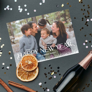 Snowy Day Happy New Year Photo Card