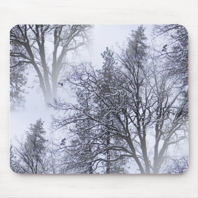 Snowy day in the trees... mouse mat (Front)