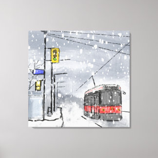 Snowy day in Toronto Canvas Print