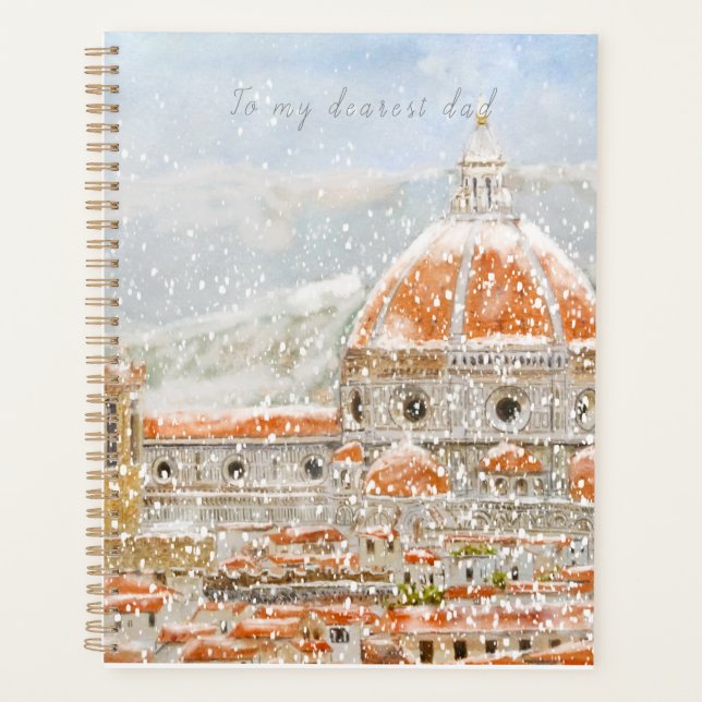 Snowy day of Italy Florence Cathedral Duomo  Planner (Front)