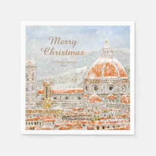 Snowy day of Italy Florence  Christmas  Napkins