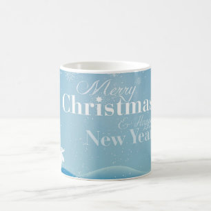 Snowy day with snowflakes and Bunny Coffee Mug
