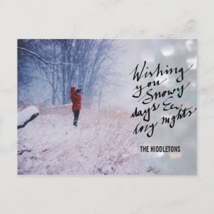 Snowy Days Cosy Nights Script Bokeh Holiday Photo