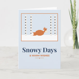 Snowy Days Fox in Birch Woods Winter Card