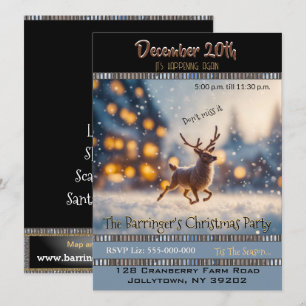 Snowy Deer Annual Holiday Party Invitation