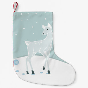 Snowy Deer Small Christmas Stocking