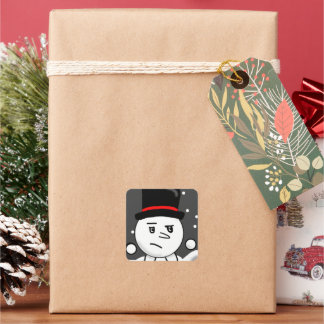 Snowy Drawn Hank Sticker! Square Sticker