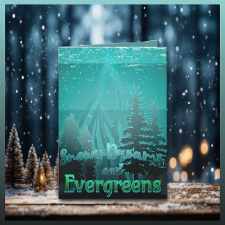 Snowy Dreams and Evergreens Holiday Card