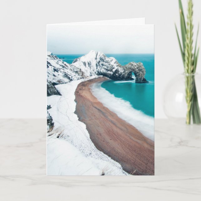 SNOWY DURDLE DOOR, LULWORTH, DORSET, UK CARD (Front)