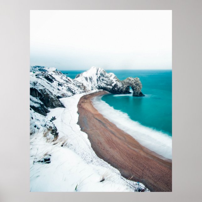 SNOWY DURDLE DOOR, LULWORTH, DORSET, UK POSTER (Front)