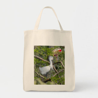 Snowy Egret and Roseate Spoonbill Tote Bag