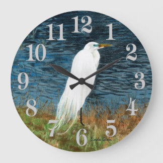 Snowy Egret Clock