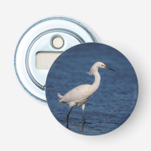 Snowy Egret on North Beach Bottle Opener