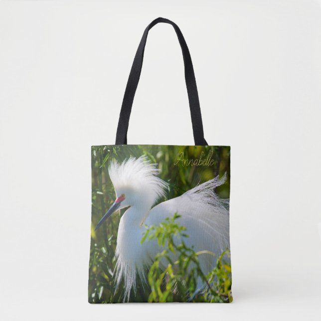 Snowy Egret Tote Bag (Front)