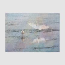 Snowy Egret Watercolor Tissue Paper