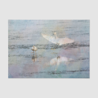 Snowy Egret Watercolor Tissue Paper