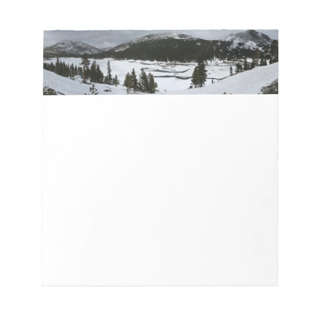 Snowy Ellery Lake California Winter Landscape Notepad (Front)