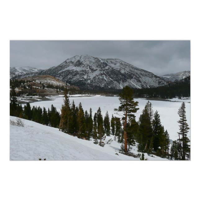 Snowy Ellery Lake California Winter Landscape Poster (Front)