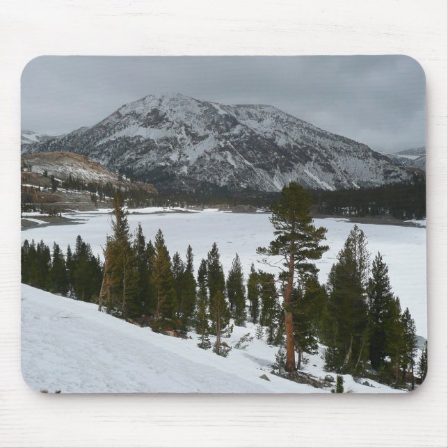 Snowy Ellery Lake California Winter Photography Mouse Mat (Front)