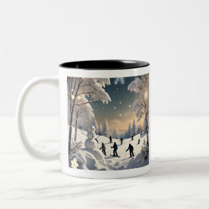 "Snowy Escape Route" Two-Tone Coffee Mug